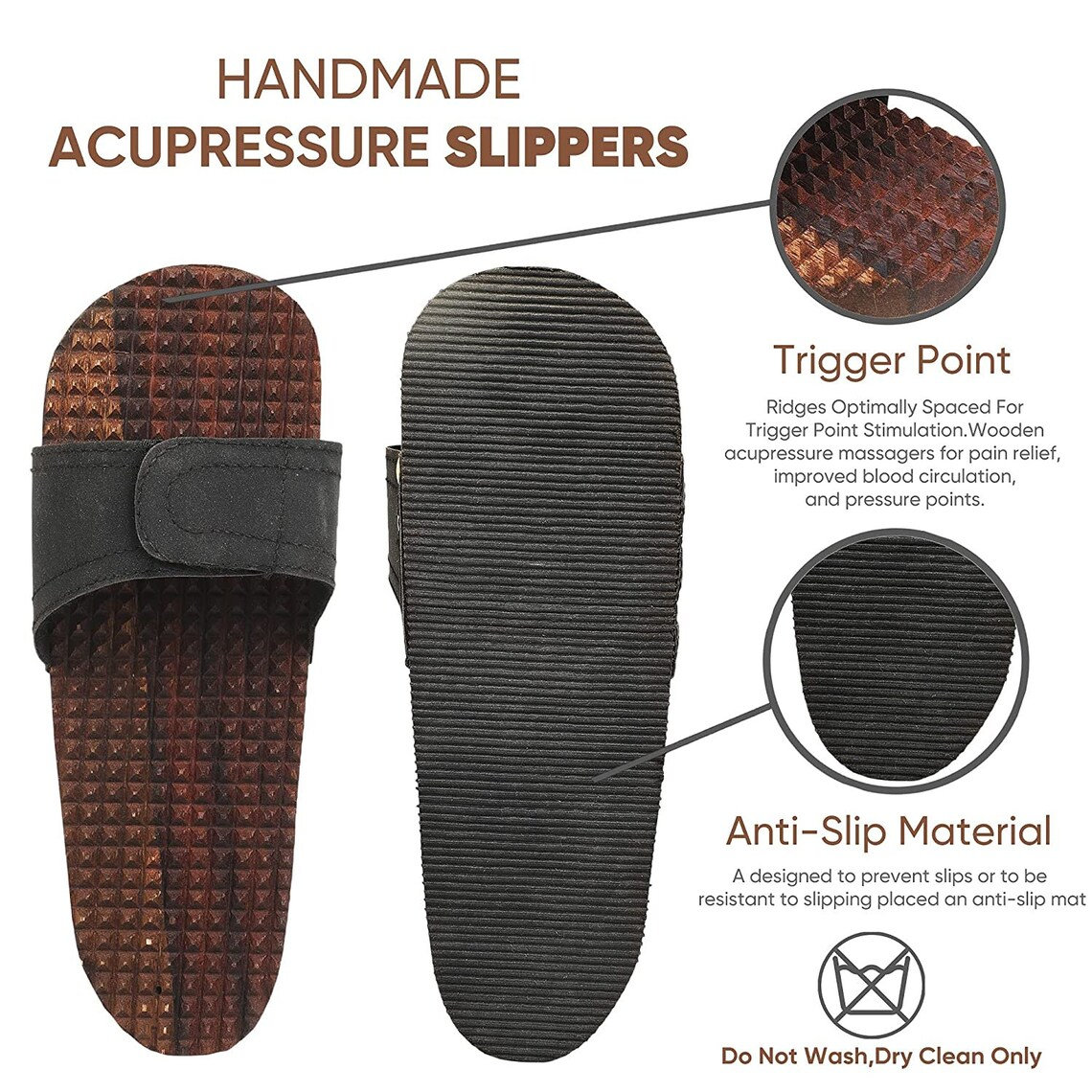 English) Foot Acupuncture Slippers Massage Shoes Sandals - Zen 5