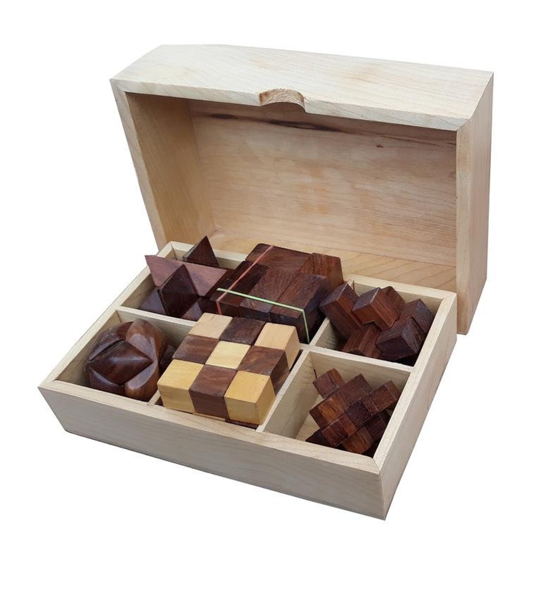 The Explorer STEM Brain Teaser Puzzle Set 6 Wooden Puzzles Etsy