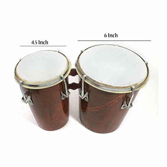 Top Quality Two Piece Hand Made Wooden Bongo Drum Set with Full Tool Kit,  Gigbag