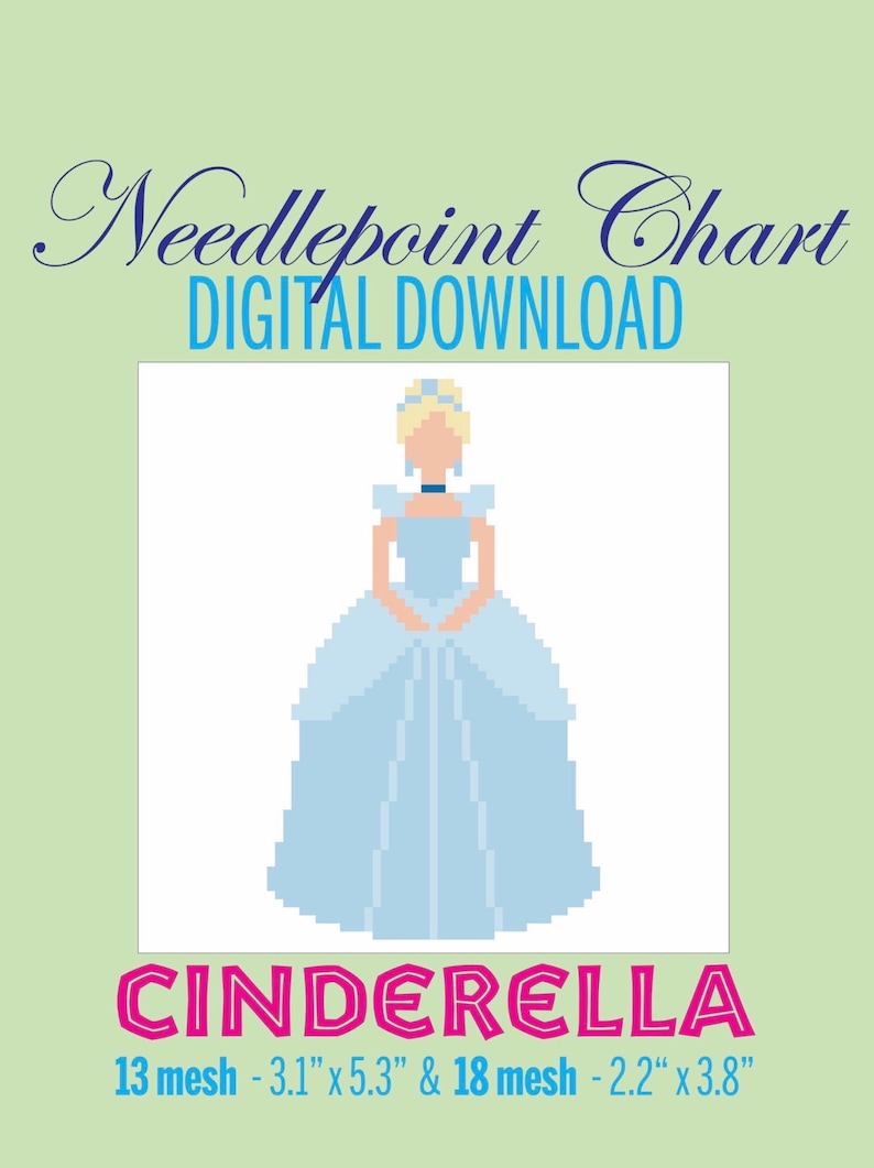 Digital PDF Needlepoint Chart- Cinderella - Etsy