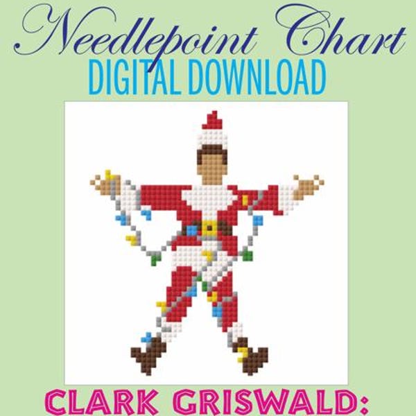 Digital PDF Needlepoint Chart- Clark Griswald: Christmas Family Vacation