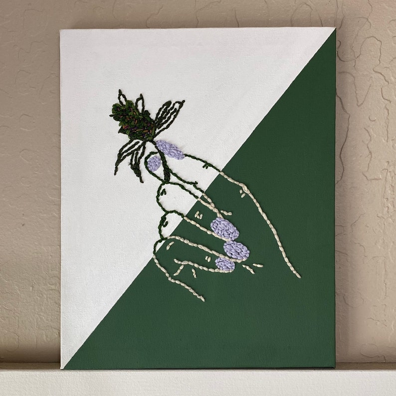 Embroidery line art on canvashand holding  etsy Embroidery line art on canvashand holding  etsy