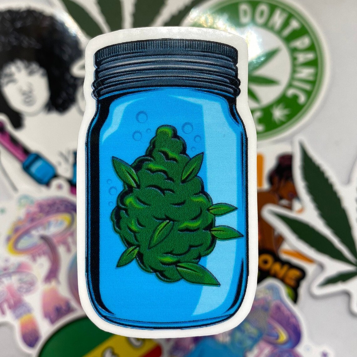 Mason Jar Weed Nug Sticker/Marijuana/Cannabis Etsy