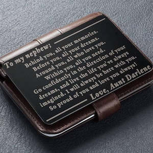 Cadeau de tante pour neveu dans son portefeuille | Son neveu va à l'université | Cadeaux attentionnés de mariage de neveu de tante et d'oncle
