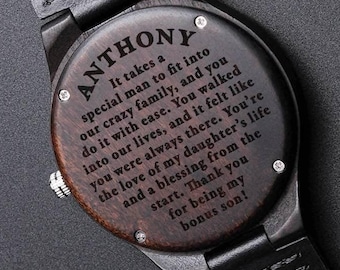 Thoughtful son-in-law gift watch for wedding | Personalized engagement gifts for daughter's boyfriend | Future son in law present