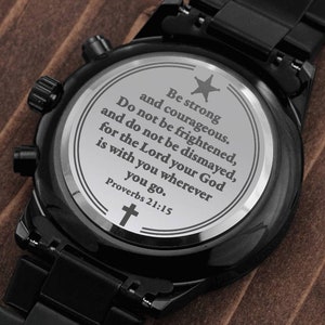 Montre-cadeau religieux adjoint du shérif | Cadeaux chrétiens de Noël pour un agent des forces de l'ordre | Cadeau de remise des diplômes personnalisé de l'école de police