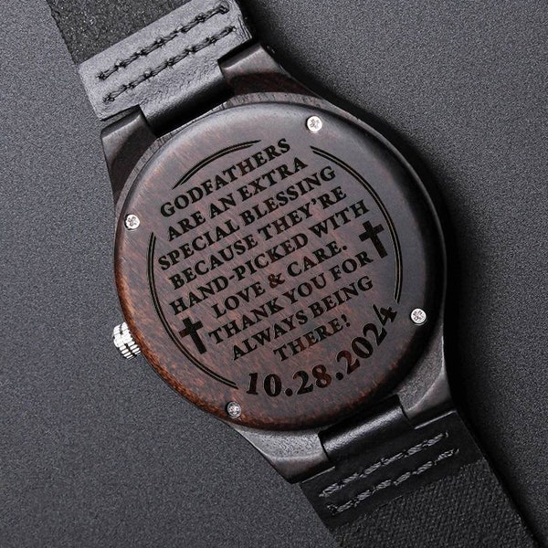 Godfather thank you watch gift with personalized engraving