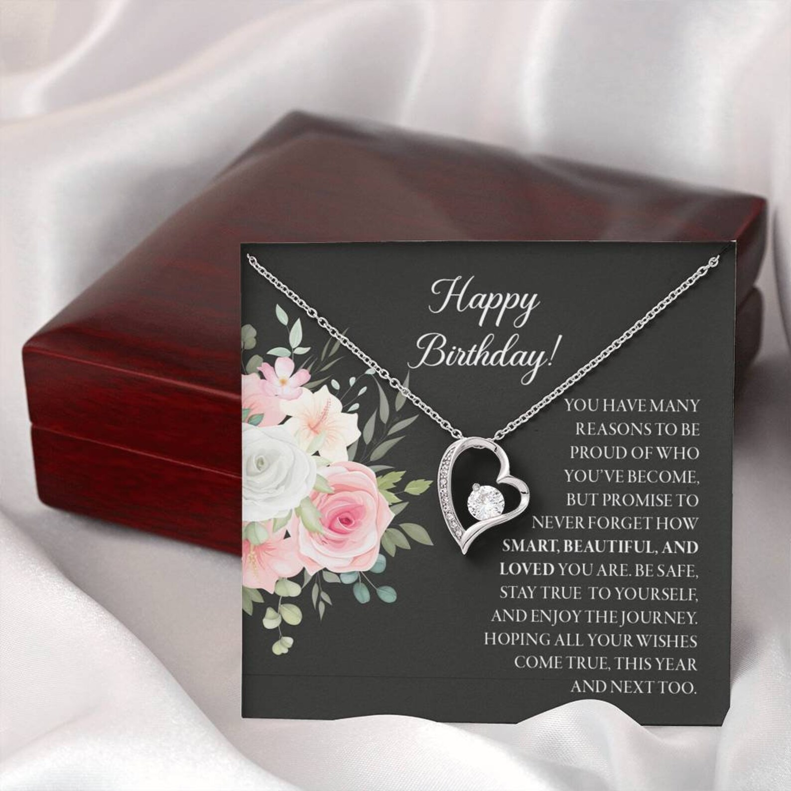Birthday necklace gift for women Meaningful message card with | Etsy