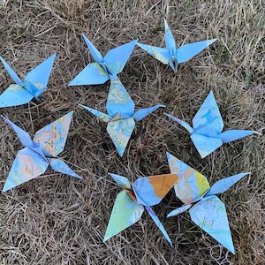 Kranich-Girlande Vogelfrei, Origami, Japanische Kunst, Mobile, Girlande, Vögel