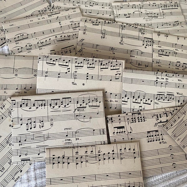 Sheet music mini envelopes (15 pieces), upcycled