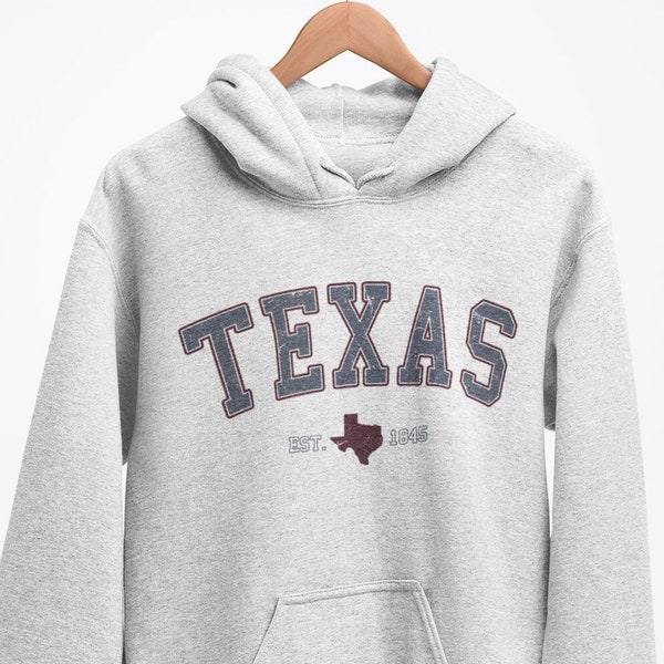 Texas College Hoodie, Vintage Style Texas Sweatshirt, USA Vacation Gift, Texas Fan Sweater