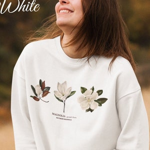 Magnolia Flower Sweatshirt Gift for Mother's Day or Botanical Lover