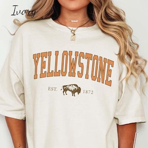 Yellowstone National Park Shirt, Vintage Comfort Colors Tee, Retro National Park T-Shirt, Unisex Outdoor Adventure Shir, Nature Hiking Gift