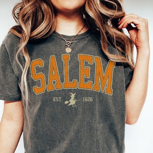 Retro Salem Witch Comfort Colors Shirt, Great Halloween Gift for Her