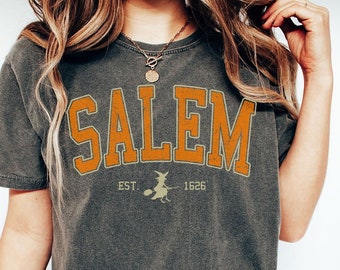 Salem Witch Comfort Colors Shirt, Halloween Witch Tshirt, Spooky Season Tee, Halloween Cute Women Outfit, Halloween Gift