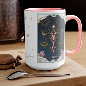 Libra Zodiac Coffee Mug, Libra Birthday Gift, Tarot Card Coffee mug, Astrology mug