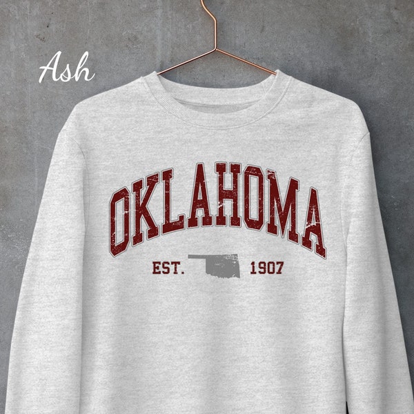 Vintage Oklahoma Sweatshirt, Oklahoma Unisex Sweater, Oklahoma Sports Sweatshirt, Oklahoma Travel Gift, University Student Gift, USA Gift