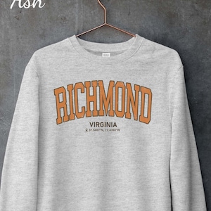 Vintage Richmond Virginia Sweatshirt Gift for University Student or Family Travel Vacation