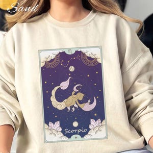 Scorpio Zodiac Tarot Sweatshirt Great Gift for Boho Astrology Lover