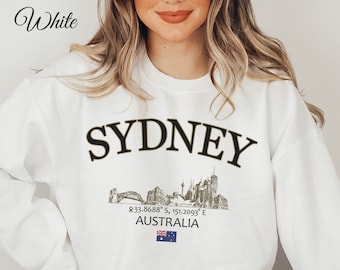 Sydney Australia Sweatshirt, Skyline GPS Sweater, Love Sydney Travel Gift, Australia Vacation Sweatshirt, Soft and Cozy Crewneck