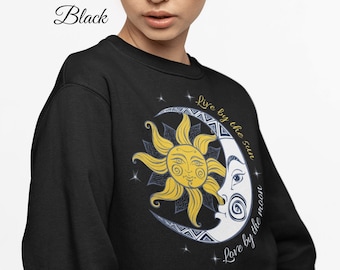 Sun and Moon Sweatshirt, Celestial Sweater, Boho Women's Clothing, Mystical Astrology Sweatshirt, Inspirational Clothing, Cozy Crewneck