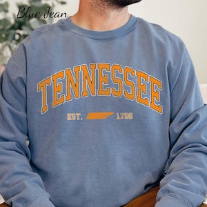 Tennessee Comfort Colors Sweatshirt, Retro TN Crewneck, Volunteer State Gift, Cozy College Sweatshirt Pullover, Nashville Country Music Gift