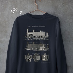 Antique Train Locomotive Unisex Sweatshirt, Locomotive Patent Sweater, Engineer Gift, Fathers Day Gift for Him, Train Lover Railroad Sweater