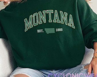 Vintage Montana Sweatshirt, Montana College Sweater, Montana Unisex Crewneck, Skiing Crewneck, Travel Gift, Cozy Sweatshirt, Cowboy Sweater