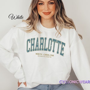 Vintage Charlotte North Carolina Sweatshirt, Charlotte NC Sweater, Charlotte Vacation Sweater, Retro Sweatshirt, Charlotte Travel Gift