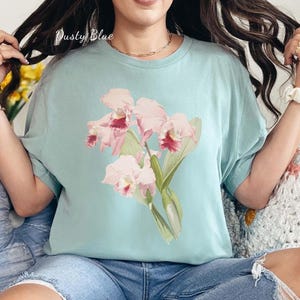 Orchid Flower Bouquet Shirt, Pink Orchid T-Shirt, Spring Flower Tee, Floral Comfy Shirt, Flower Girl Gift, Gift for Mom, Orchid Gift for Her