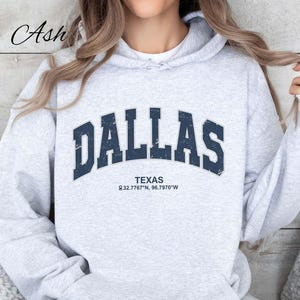 Vintage Style Dallas Hoodie, Texas Sweatshirt, Sports Fan Gift, Dallas College Sweater, Dallas Gift, Game Day Sweater
