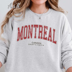 Retro Montreal Canada Sweatshirt, Canada Vacation Gift, Vintage Style Canada Sweater, Montreal Cozy Crewneck, Montreal Sports Fan