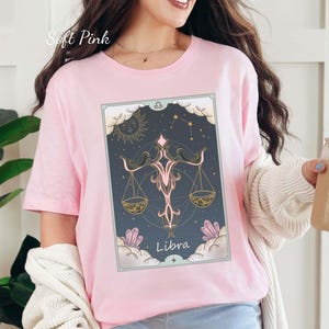 Libra Zodiac Shirt, Tarot Graphic Tee, Astrology Gift, Star Sign Shirt, Boho Horoscope Shirt, Spiritual Witchy T-Shirt