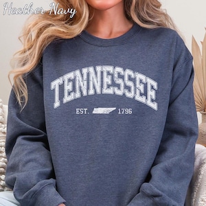 Cozy Tennessee Sweatshirt for Sports Fans, Retro Nashville Crewneck, Vintage State Souvenir
