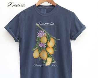 Limoncello Amalfi Italy Shirt, Comfort Colors Shirt, Amalfi Coast Travel Gift, Vintage Style Tee, Southern Italy Limoncello Lemons T-Shirt