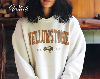 Vintage Style Yellowstone National Park Hoodie, USA Family Vacation Travel Gift