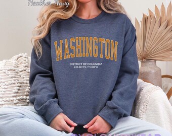 Washington DC Sweatshirt: Vintage Style Travel Sweater
