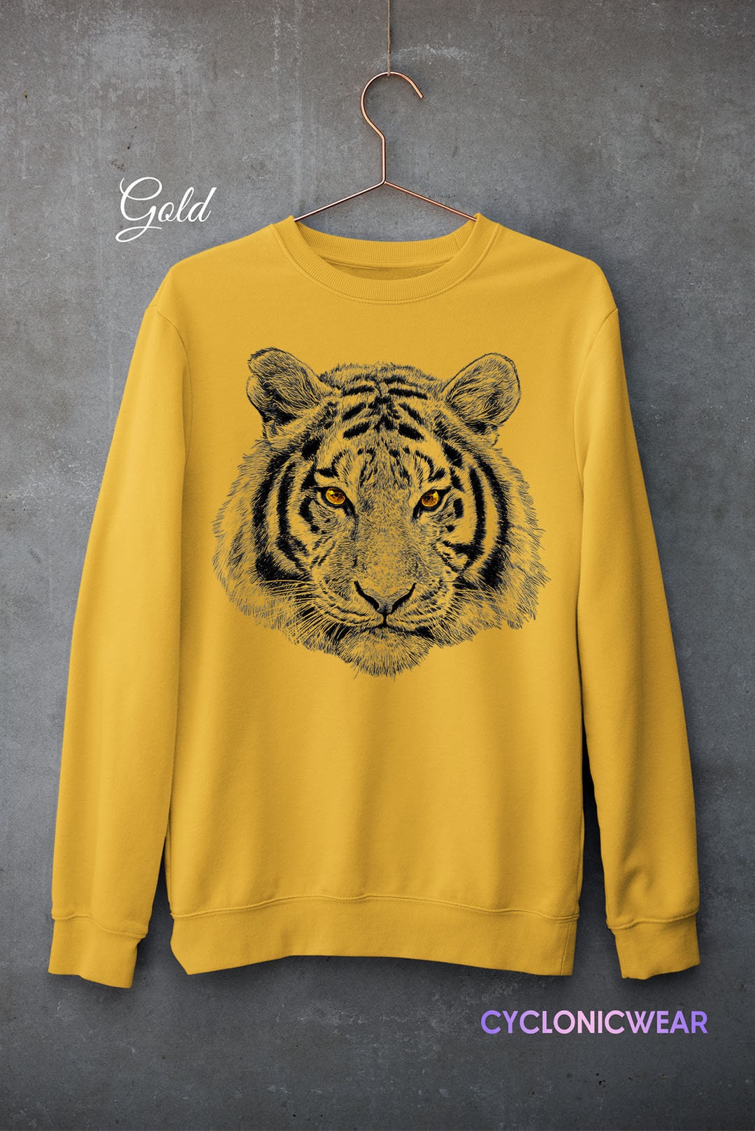 Aesthetic Tiger Sweatshirt Tiger Eyes Face Sweater Big Cat