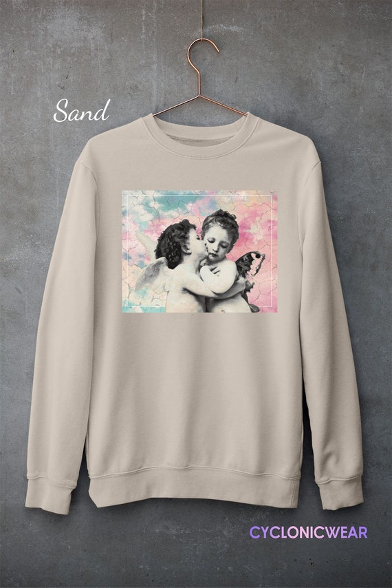 Vintage Cherub Angel Sweatshirt Aesthetic Angels Sweater Valentine s Day Gift for Her Etsy UK