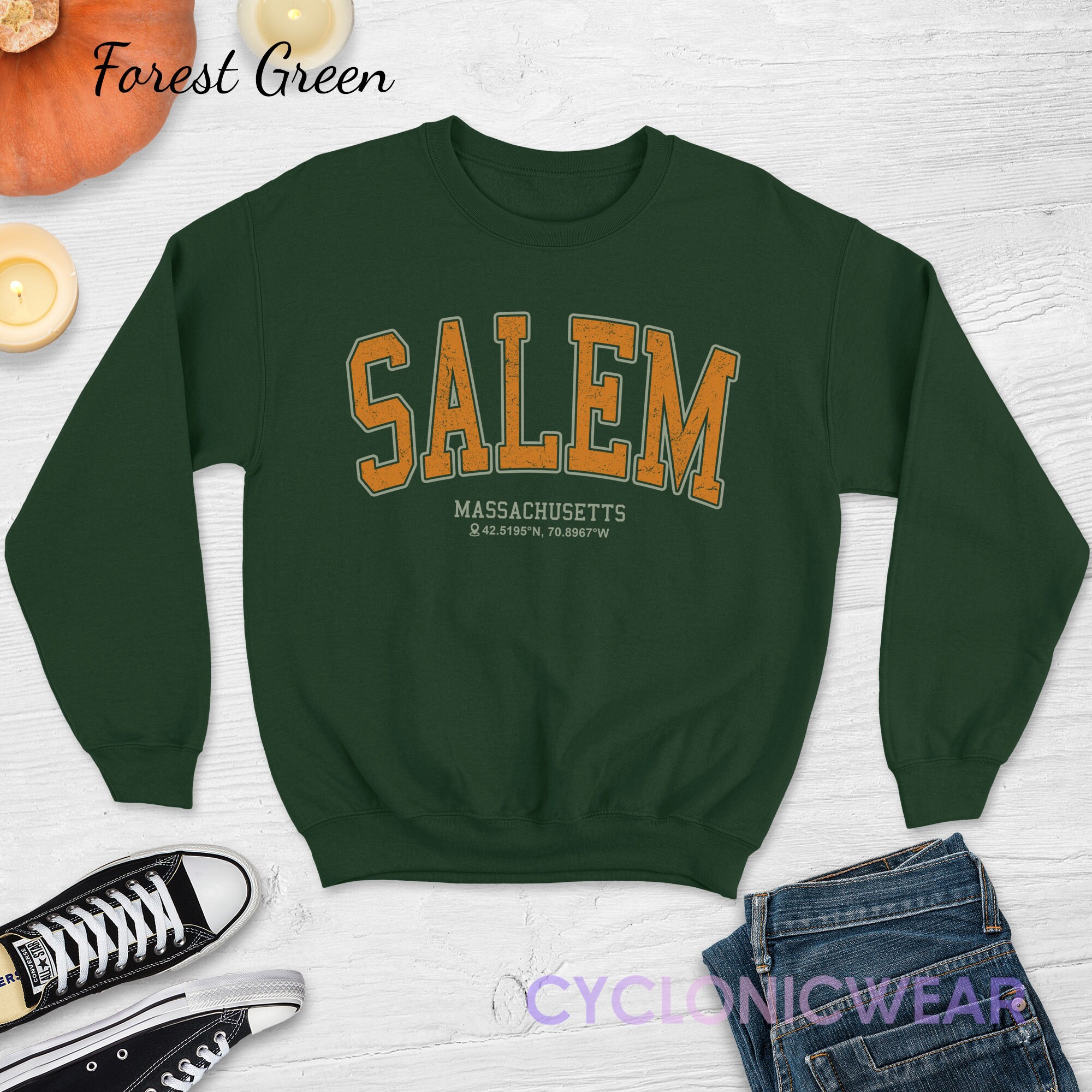 Discover Salem Massachusetts Sweatshirt, Salem Halloween Sweater, Salem Family Vacation Crewneck, Autumn Fall Pullover, Thanksgiving Unisex Crewneck