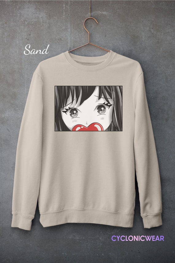 Anime Eyes Sweatshirt Anime Sweater Japanese Clothing Cute Anime Gift for Her Etsy