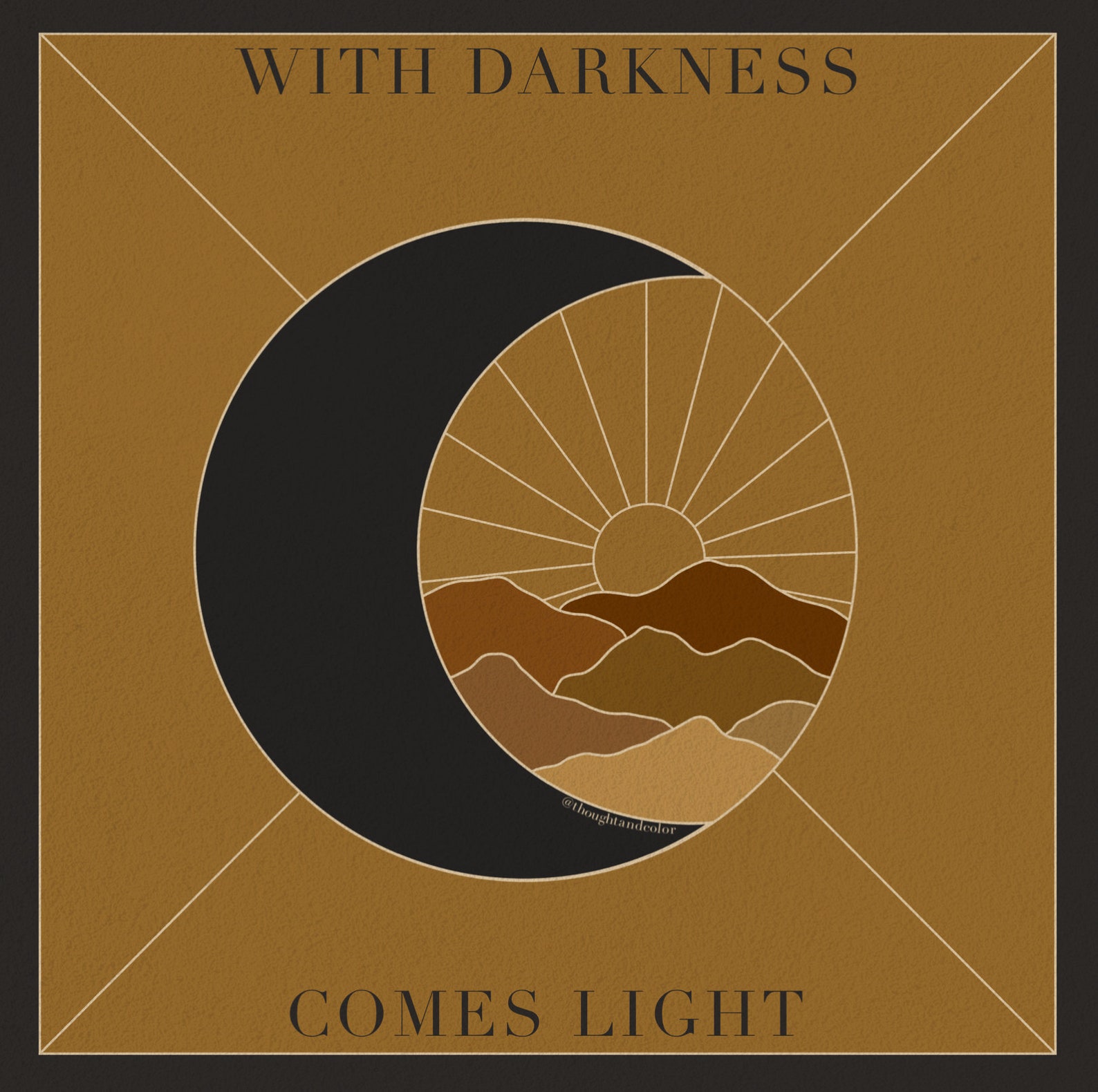 With Darkness Comes Light Print Spiritual Art Print Neutral - Etsy