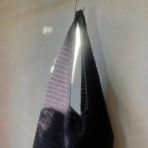 black crochet shoulder bag