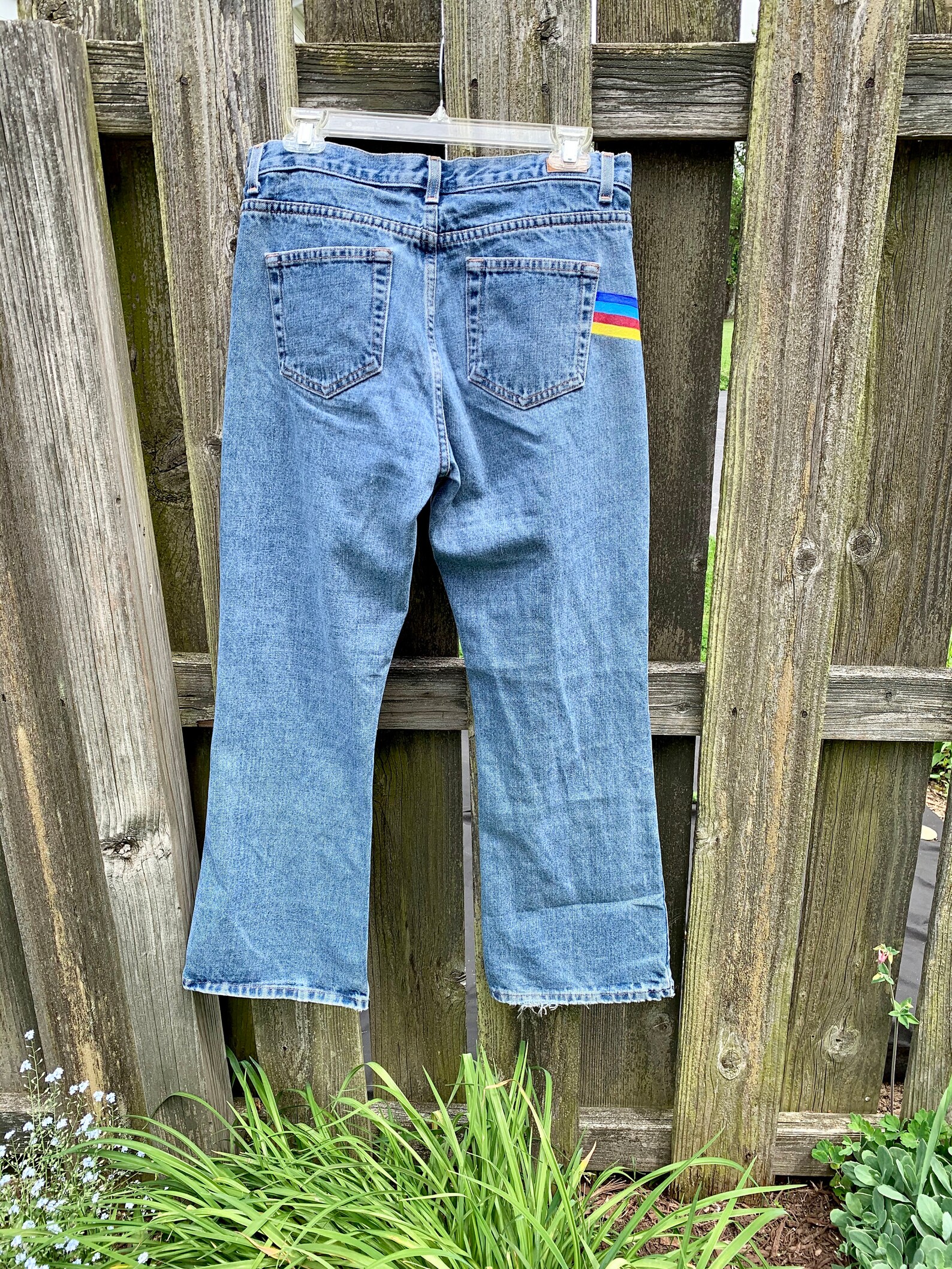 Trendy Painted Jeanspainted Mom Jeanscolorful Denimrainbow Etsy