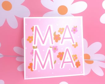 Cute Mama Sticker / Mother's Day gift for mom decal / hand drawn and glossy / perfect for laptops, notebooks & more / gifts for her