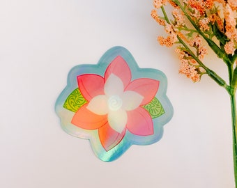 Moana Inspired Flower Sticker / holografischer Aufkleber / einzigartig / perfekt für Laptops, Wasserflaschen, Tablets, Telefone & mehr