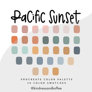 Pacific Sunset Procreate Palette / procreate swatches / iPad pro colors / instant download