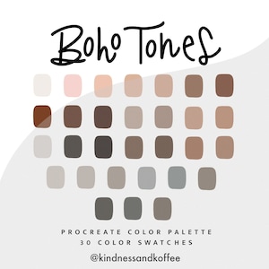 Boho Tones Procreate Palette / procreate swatches / iPad pro colors / instant download