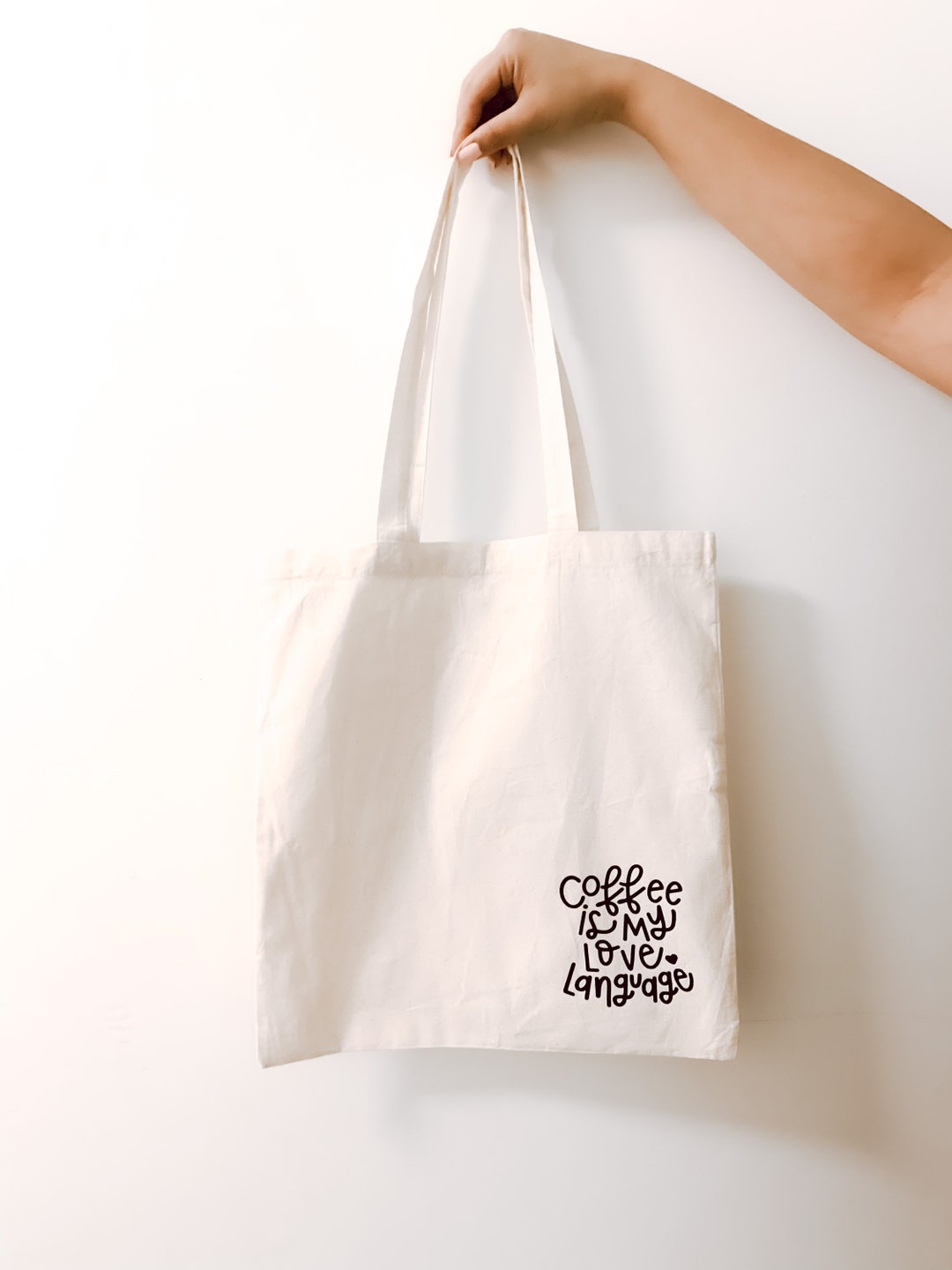 Coffee Inspired Canvas Tote Bag // 100% Cotton Hand Made - Etsy