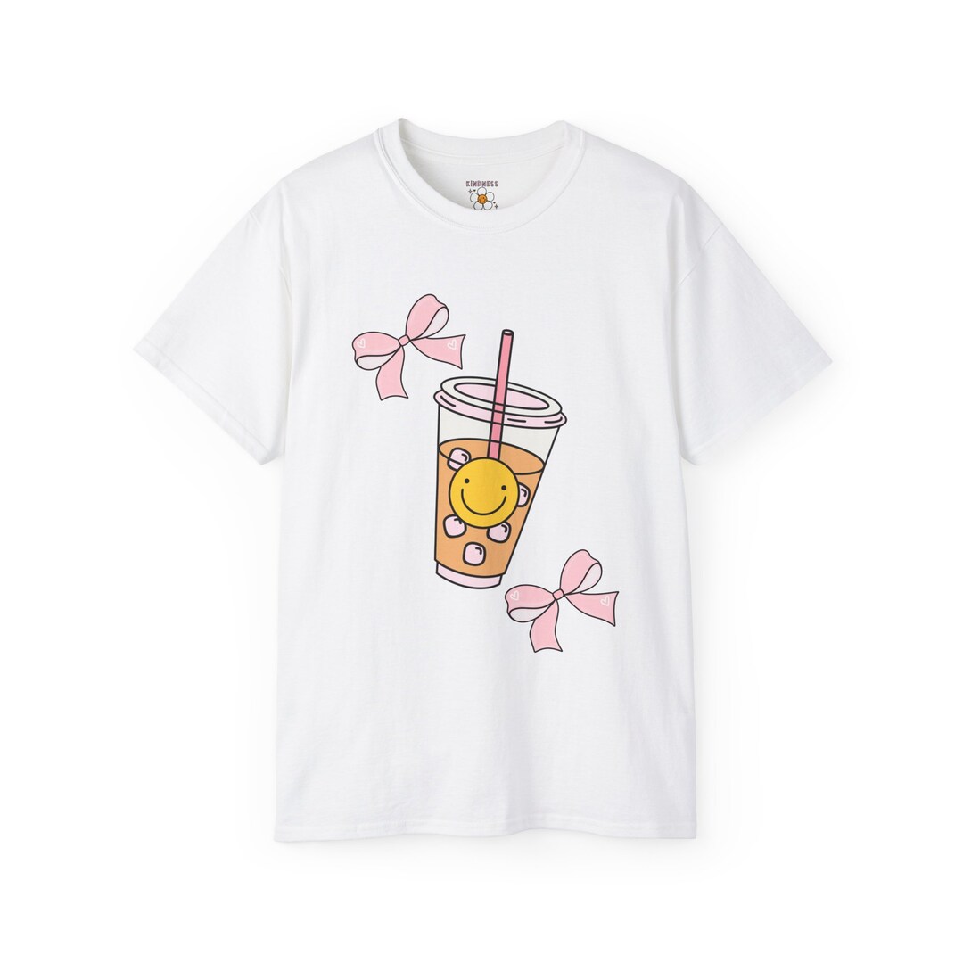 Coffee cup with bow long sleeve tshirt